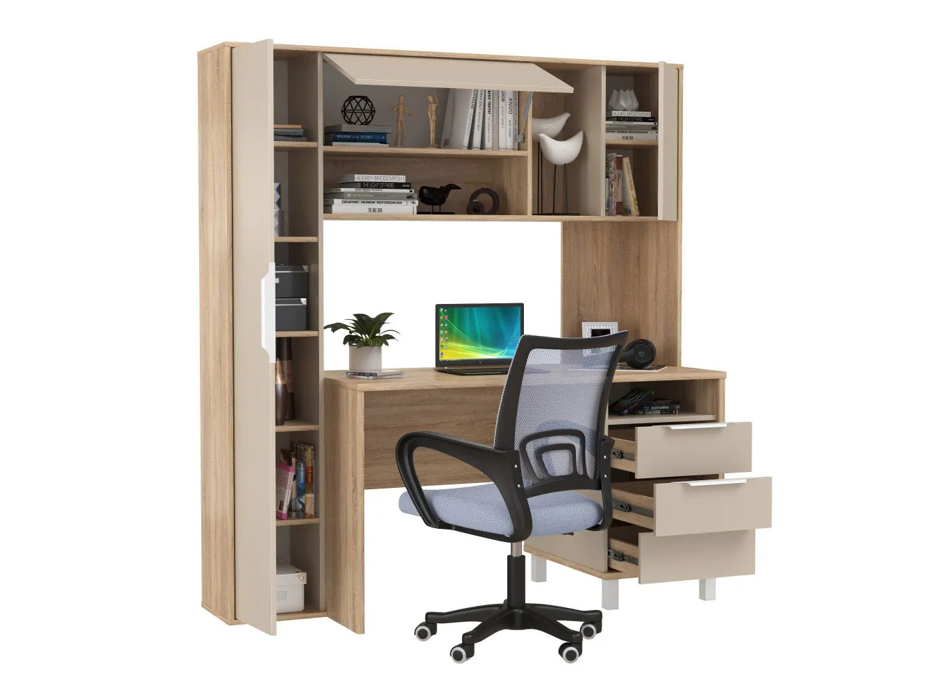 Стол компьютерный Комфорт 12.95 N Дуб Сонома / Сатин купить в Москве