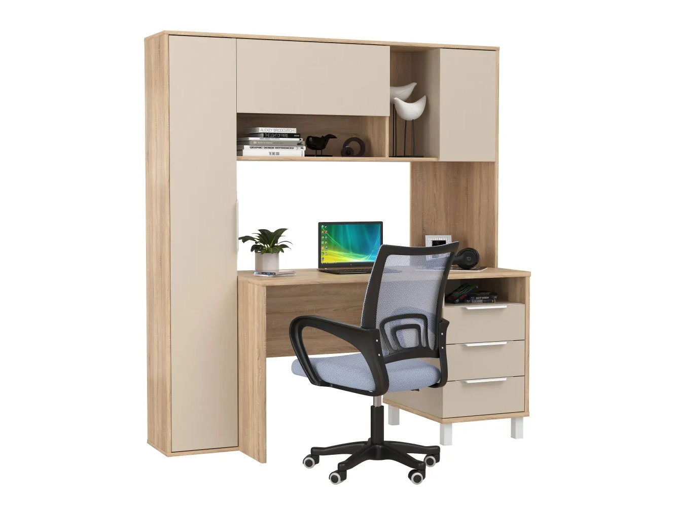 Стол компьютерный Комфорт 12.95 N Дуб Сонома / Сатин купить в Москве