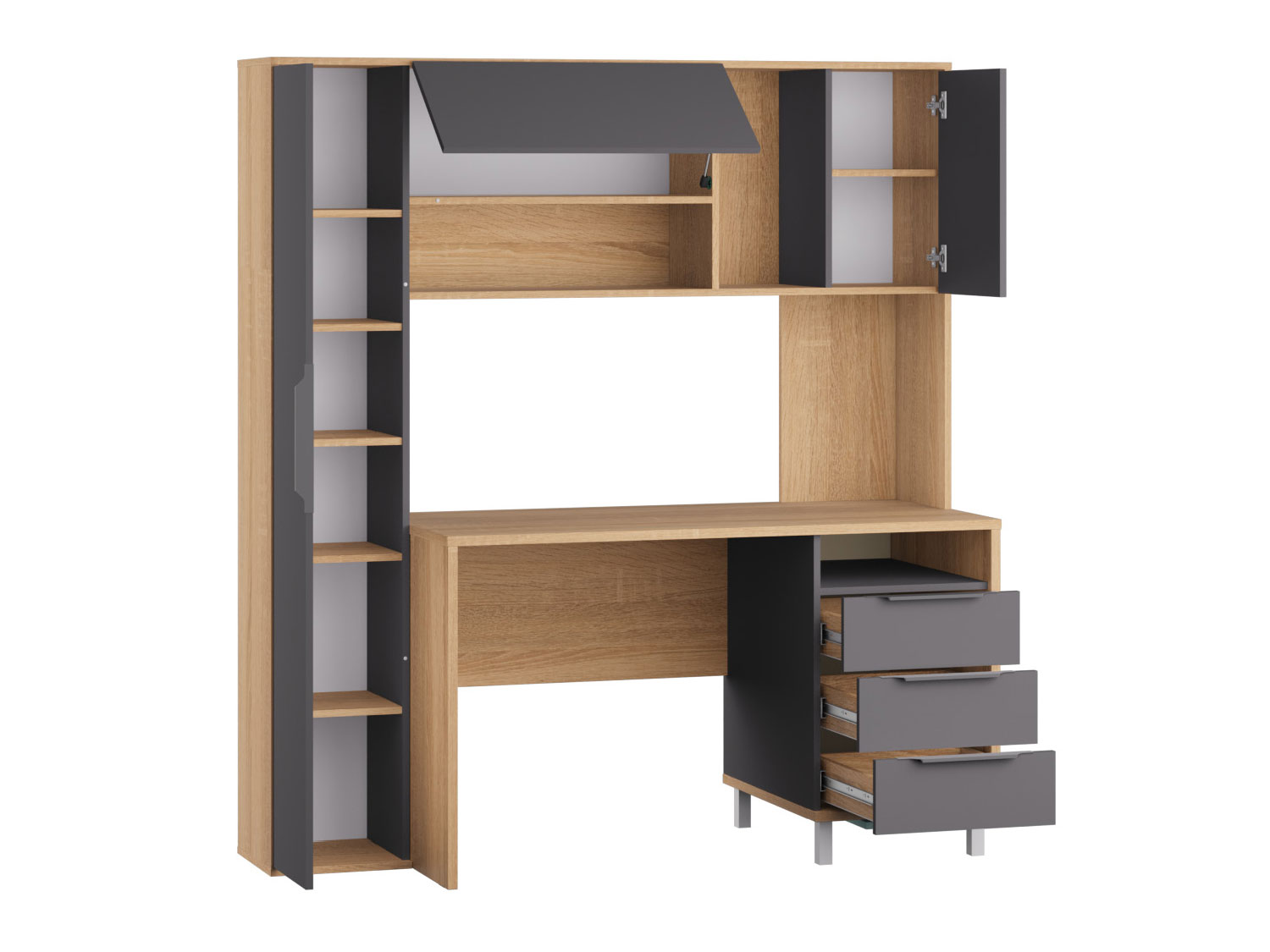 Стол компьютерный Комфорт 12.95 N Дуб Сонома / Темно-серый купить в Москве