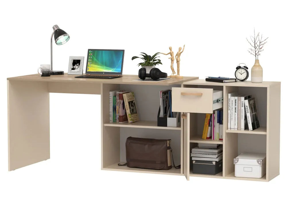 Стол письменный Лайт 03.245 F Сатин / Дуб эндгрейн купить в Москве