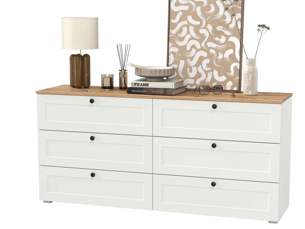 Комод Остин 16.240 Белый шагрень/Дуб Золотой CRAFT купить в Москве