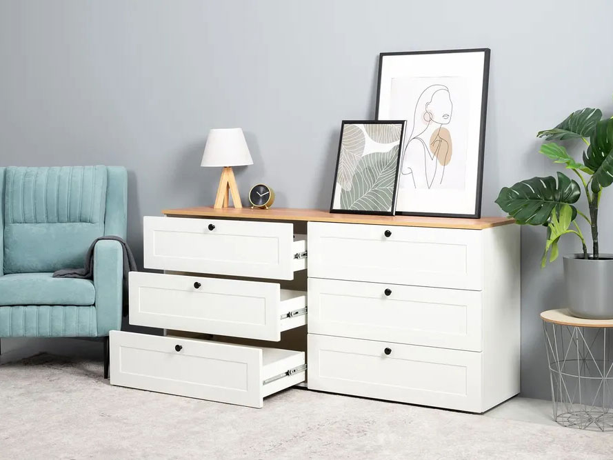 Комод Остин 16.240 Белый шагрень/Дуб Золотой CRAFT купить в Москве