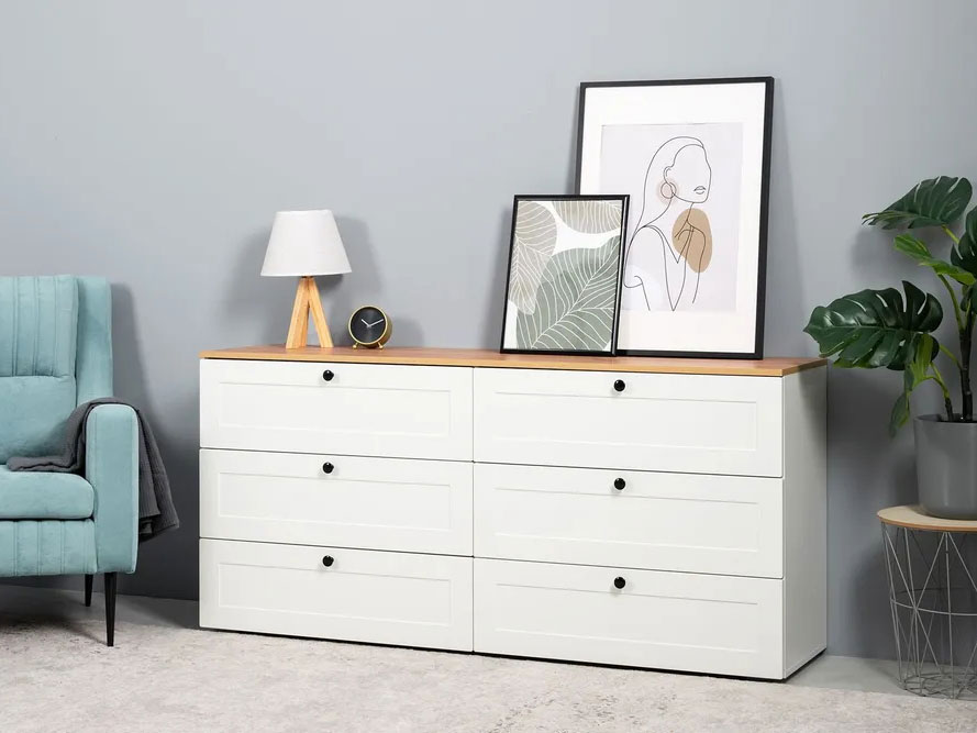 Комод Остин 16.240 Белый шагрень/Дуб Золотой CRAFT купить в Москве