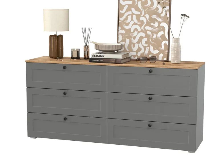Комод Остин 16.240 Серый Графит/Дуб Золотой CRAFT купить в Москве
