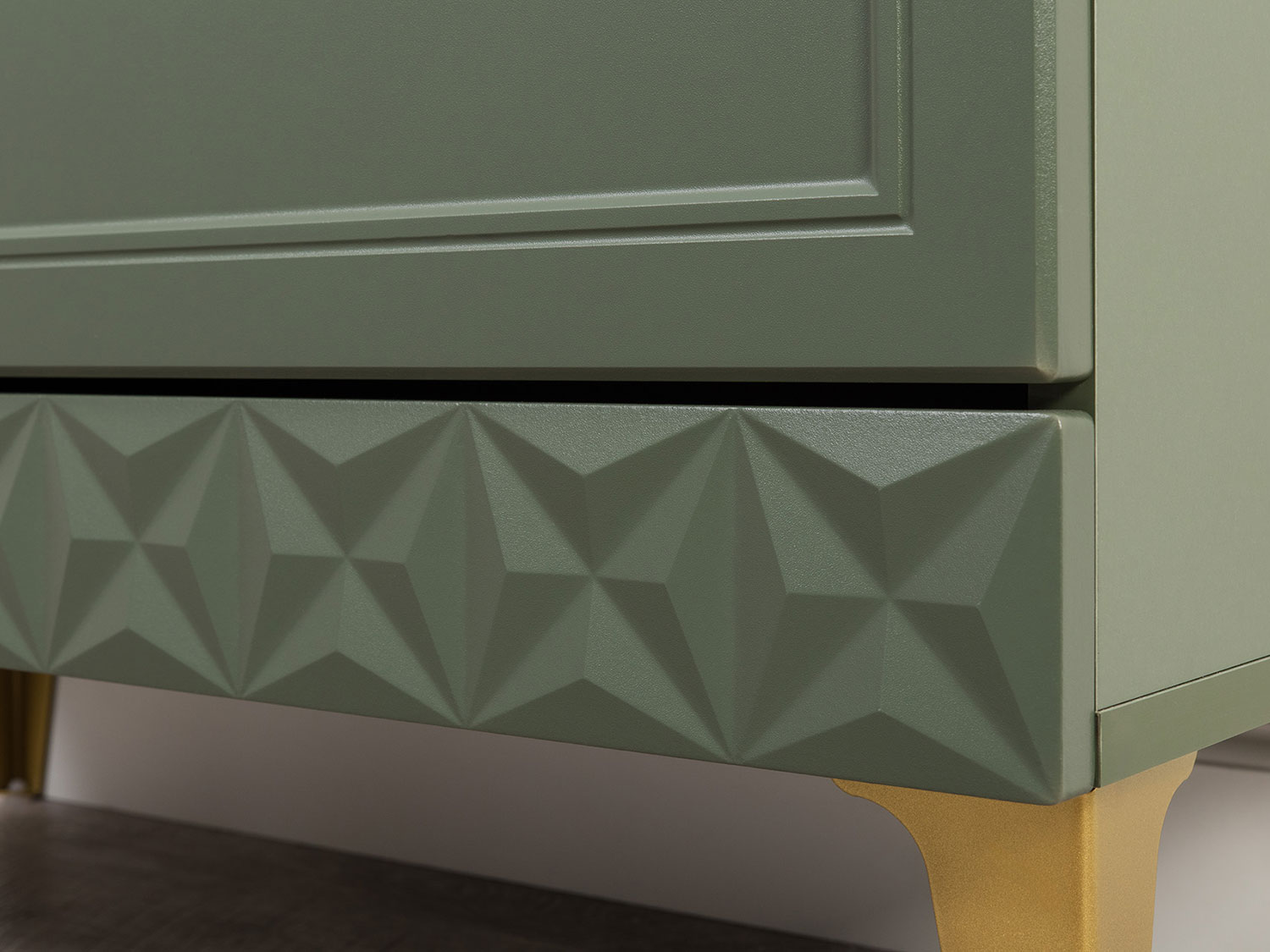 Комод Марион 16.249, Дымчатый зеленый / Олива шагрень купить в Москве