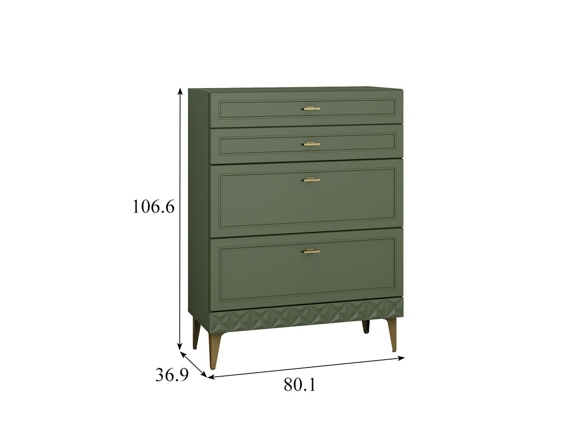 Комод Марион 16.249, Дымчатый зеленый / Олива шагрень купить в Москве