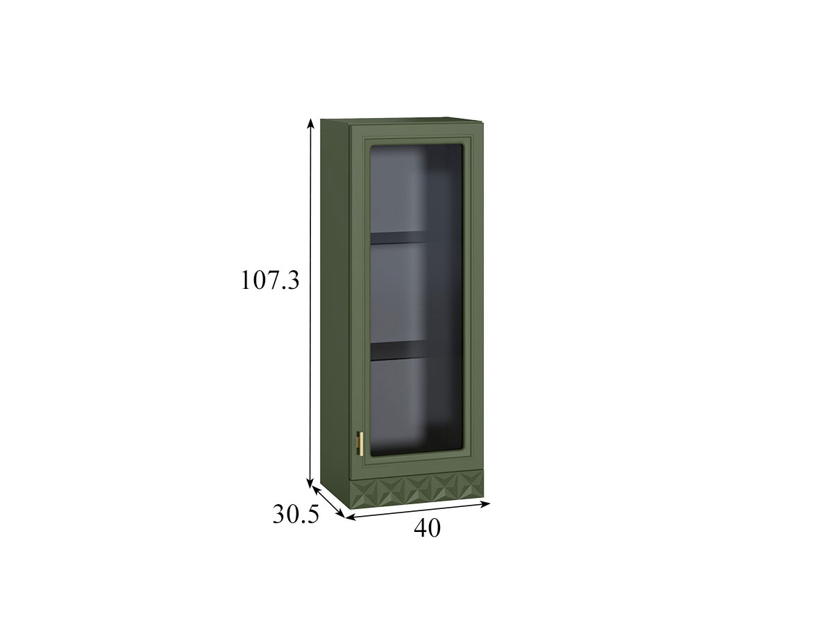 Шкаф навесной Марион 16.334, Дымчатый зеленый / Олива шагрень купить в Москве
