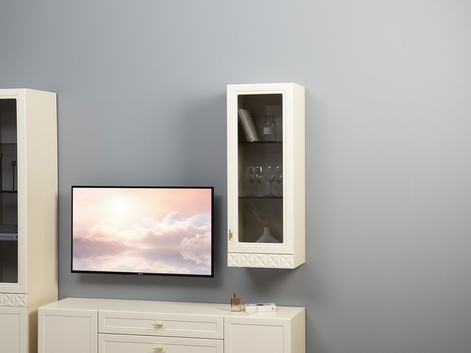 Шкаф навесной Марион 16.334, Слоновая кость купить в Москве