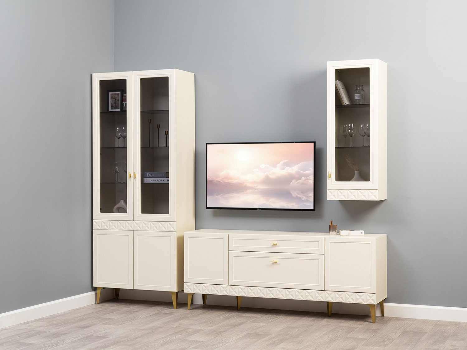 Шкаф навесной Марион 16.334, Слоновая кость купить в Москве