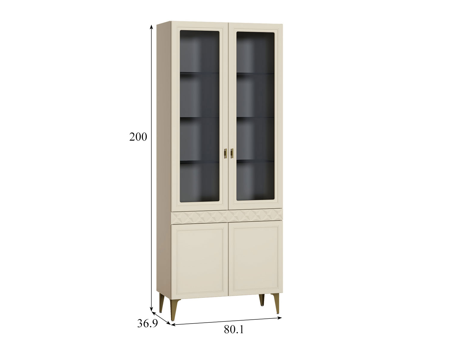 Шкаф-витрина Марион 16.397.02, Слоновая кость купить в Москве