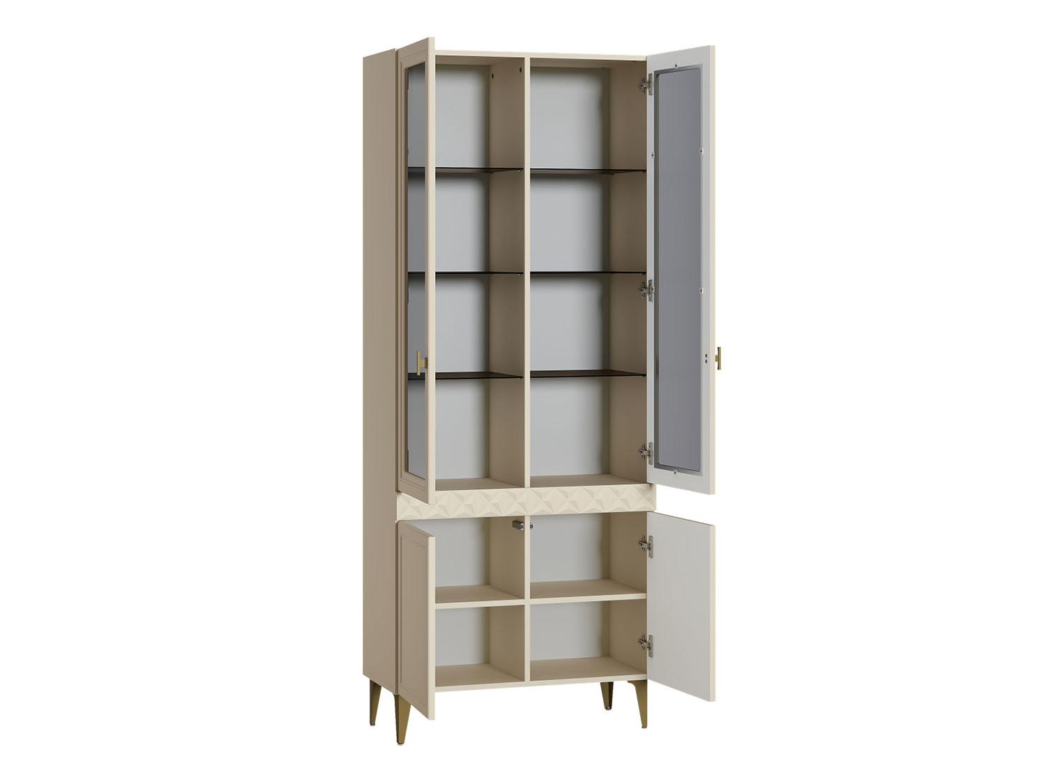 Шкаф-витрина Марион 16.397.02, Слоновая кость купить в Москве