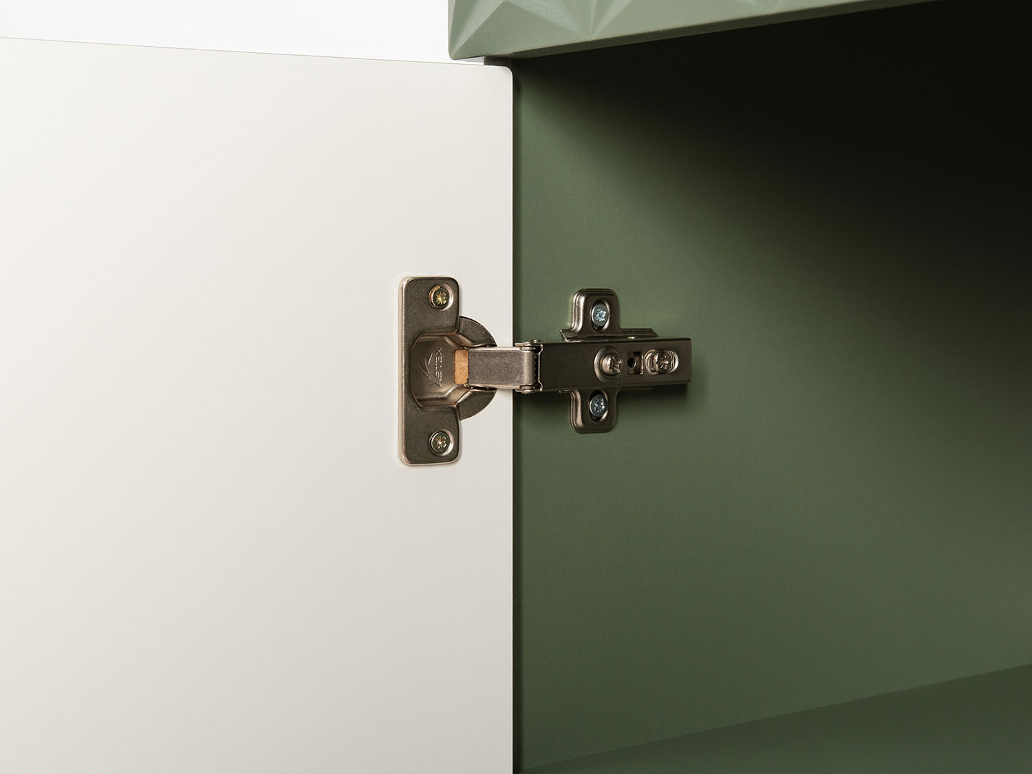 Шкаф-пенал Марион 16.333.01, Дымчатый зеленый / Олива шагрень купить в Москве