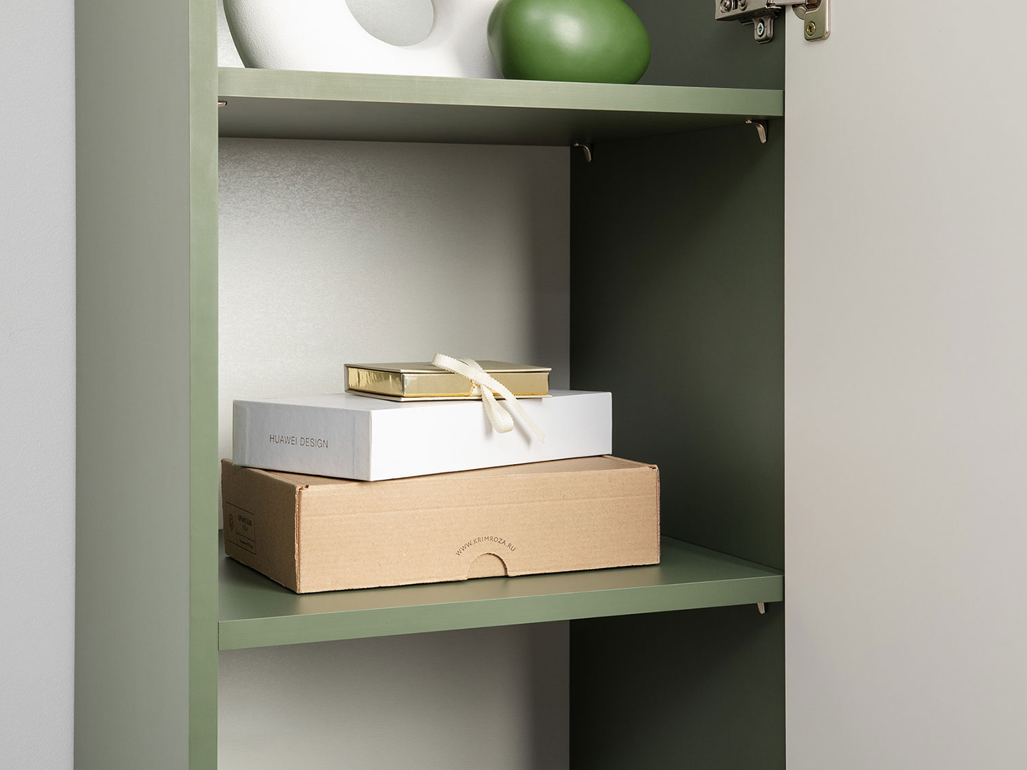 Шкаф-пенал Марион 16.333.01, Дымчатый зеленый / Олива шагрень купить в Москве