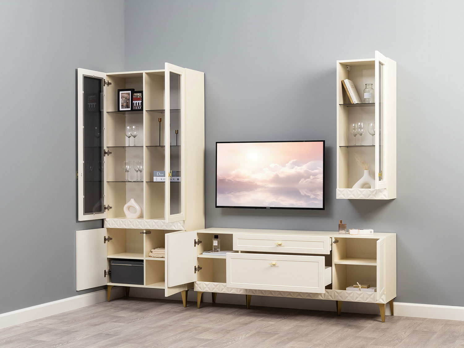 Гостиная Марион Комплект 3, Слоновая кость купить в Москве