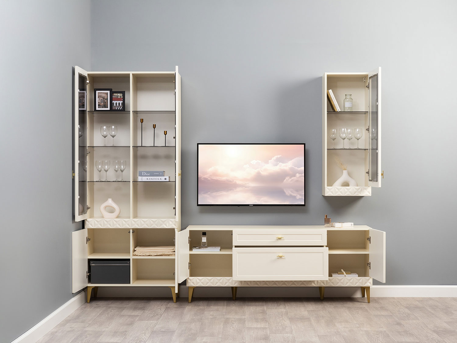 Гостиная Марион Комплект 3, Слоновая кость купить в Москве