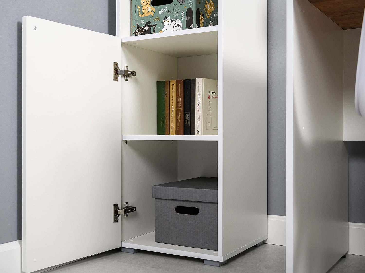 Стеллаж Остин 16.427, Белый шагрень/Дуб Золотой CRAFT купить в Москве