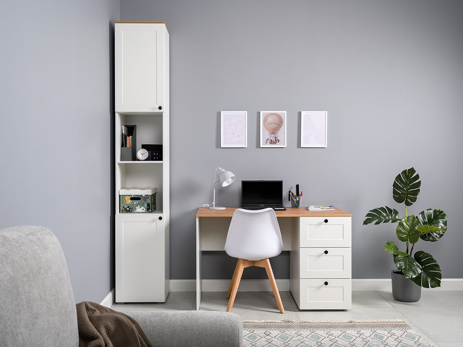 Стеллаж Остин 16.427, Белый шагрень/Дуб Золотой CRAFT купить в Москве