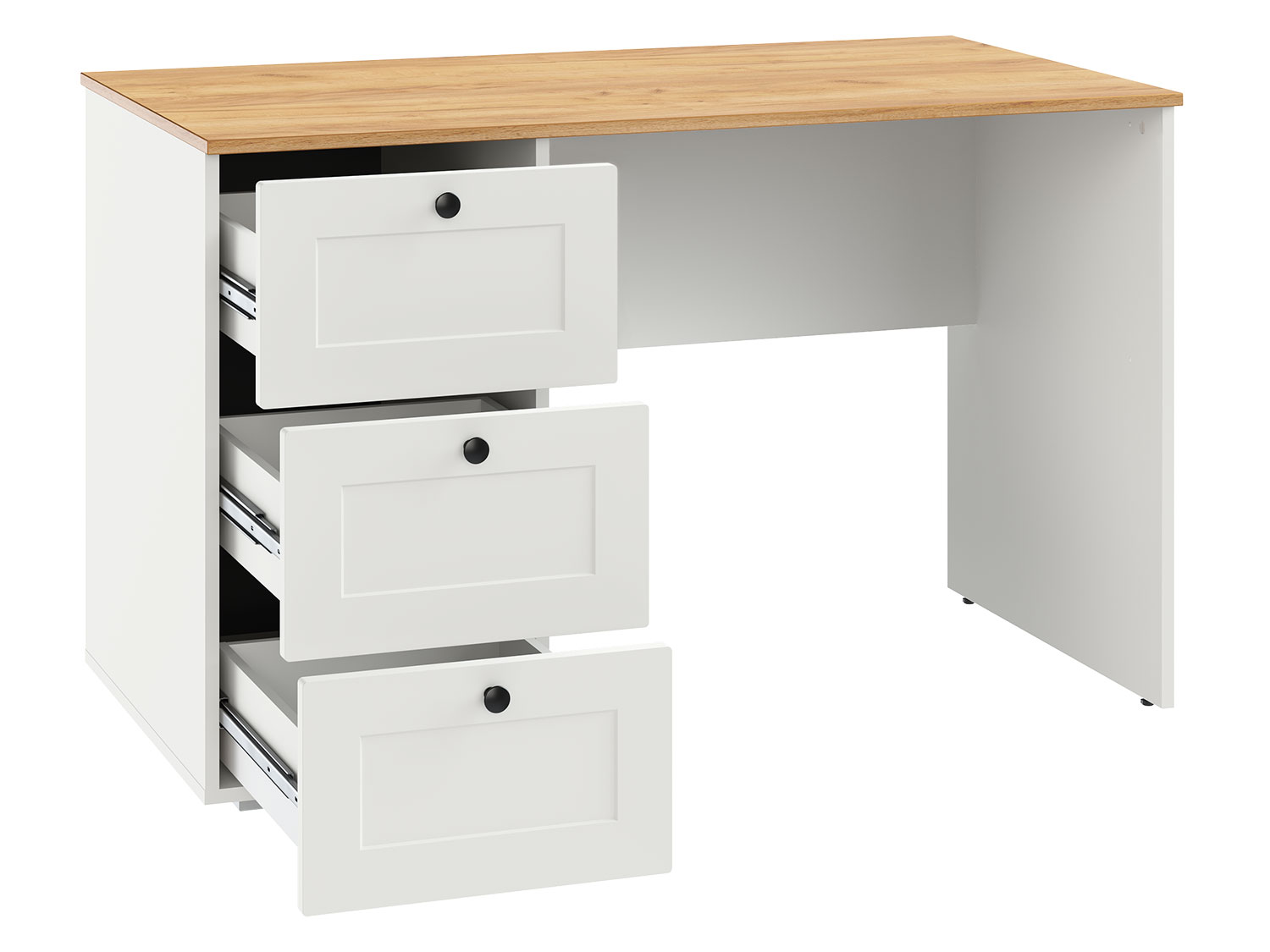 Рабочее место Остин, Белый шагрень/Дуб Золотой CRAFT купить в Москве