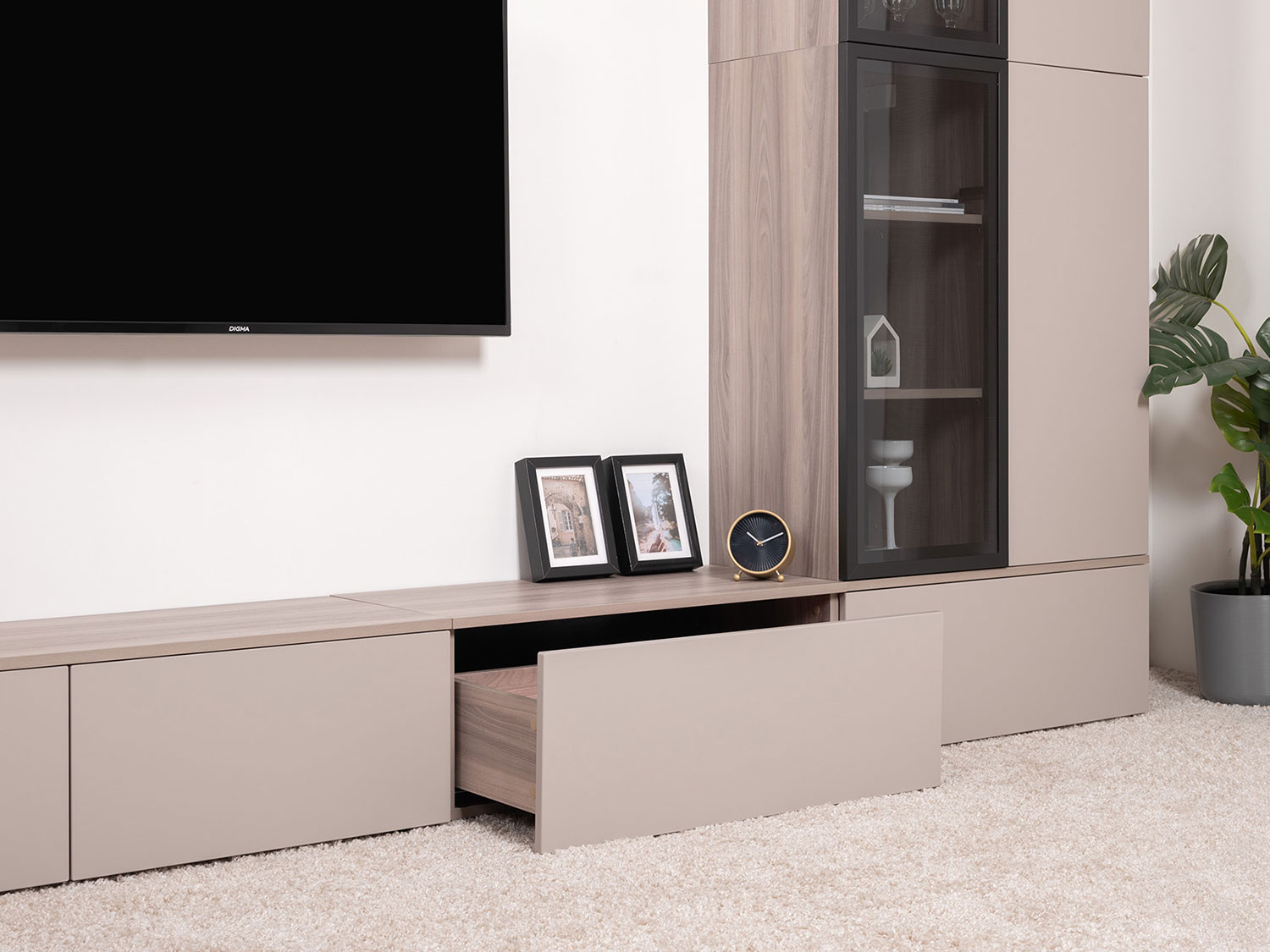 Тумба под ТВ Роквуд 16.54.01, Эмили Блаш + Крем купить в Москве