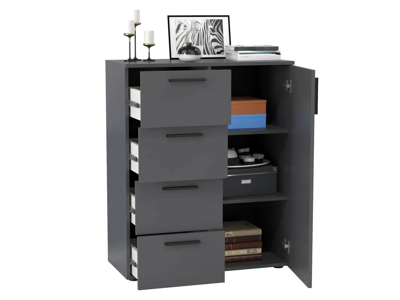 Комод Эйр 16.241, серый графит купить в Москве