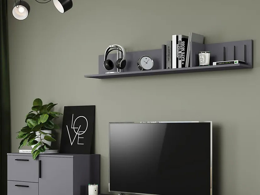 Полка Эйр 16.490, серый графит купить в Москве