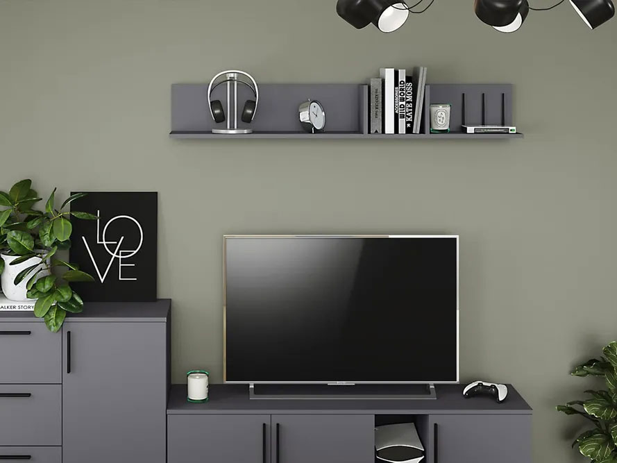 Полка Эйр 16.490, серый графит купить в Москве