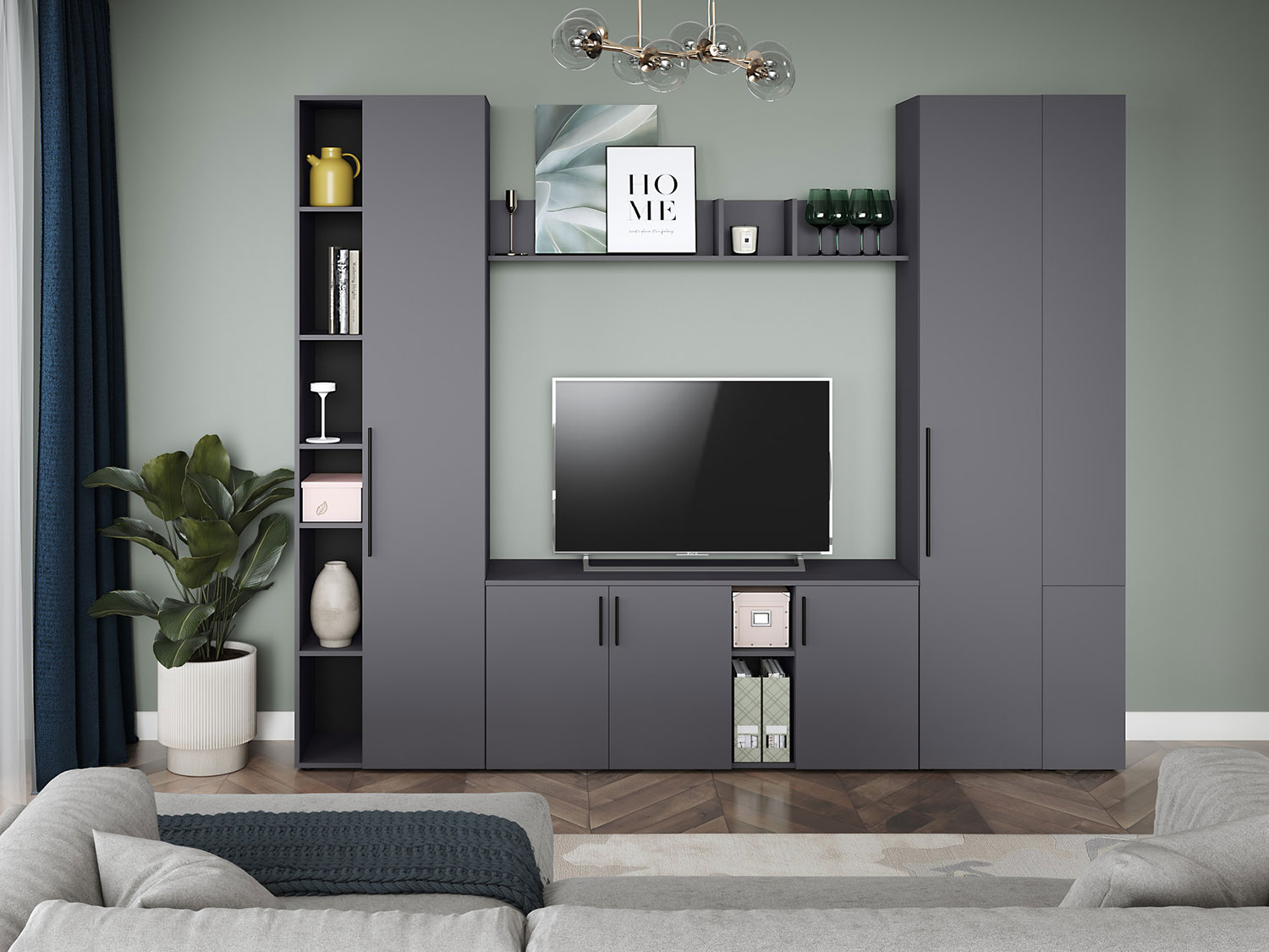 Полка Эйр 16.490, серый графит купить в Москве