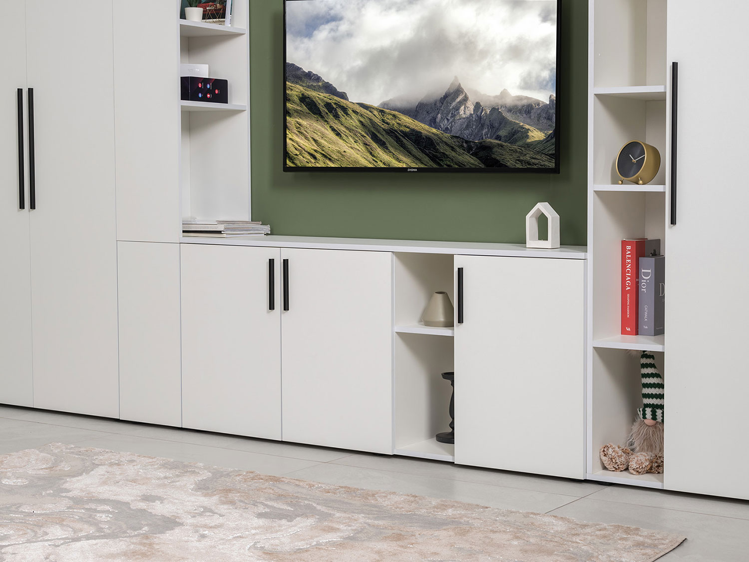 Тумба под ТВ Эйр 16.55, белый шагрень купить в Москве