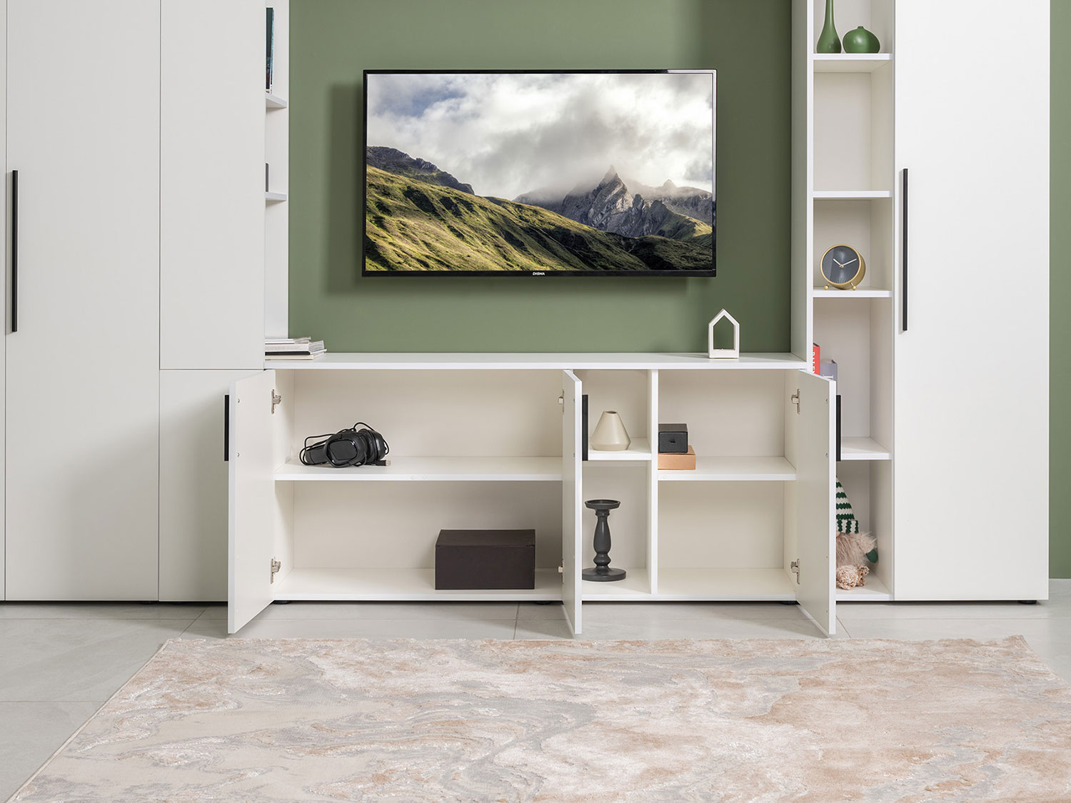 Тумба под ТВ Эйр 16.55, белый шагрень купить в Москве