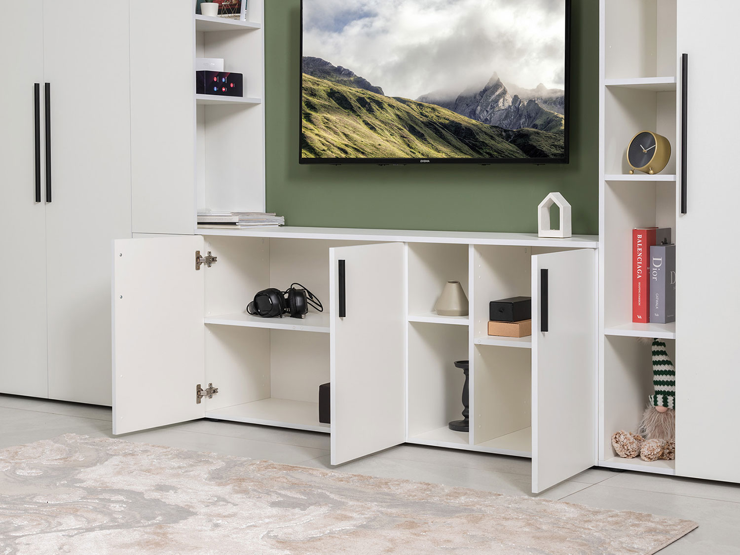 Тумба под ТВ Эйр 16.55, белый шагрень купить в Москве