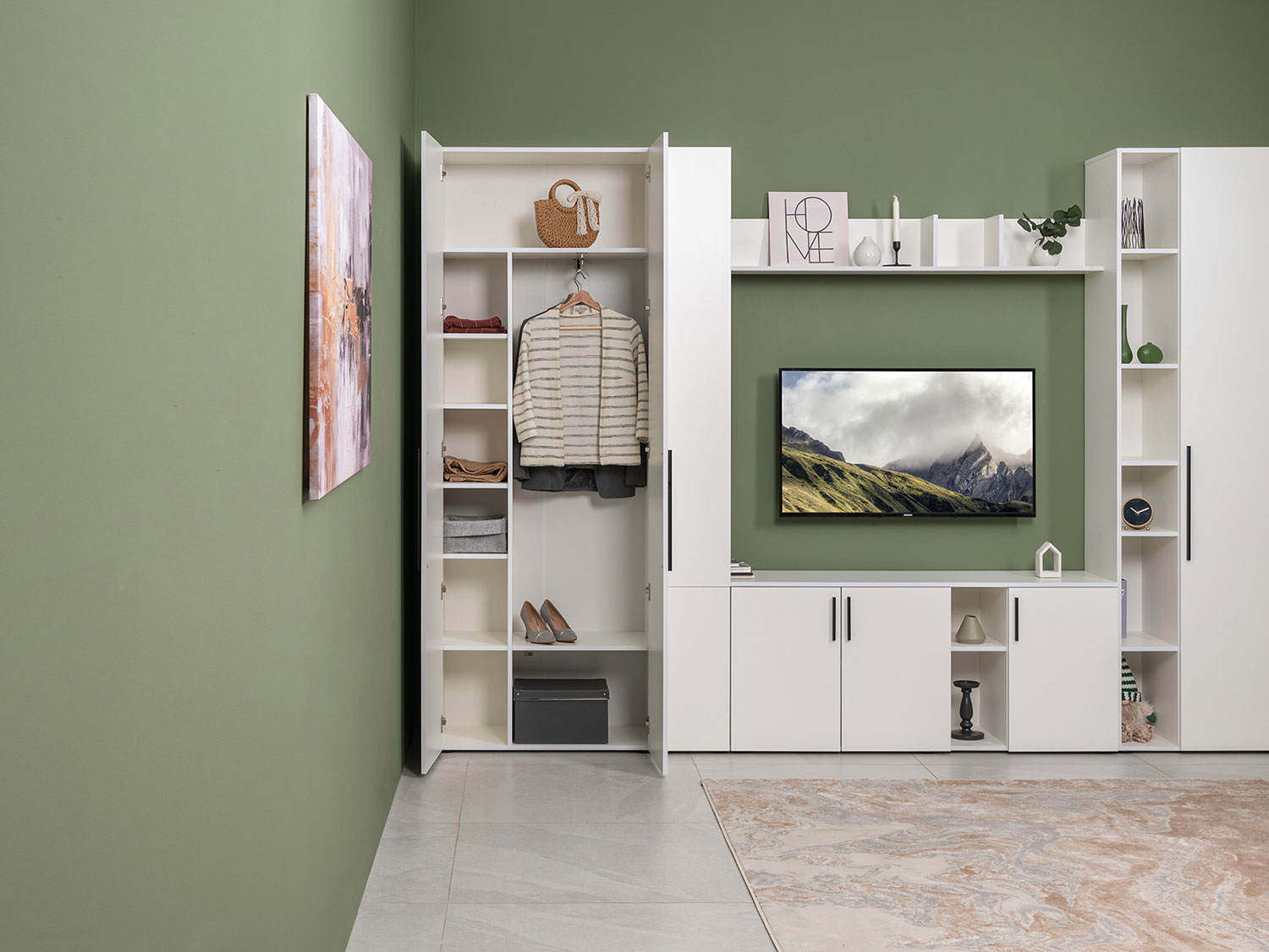 Шкаф для одежды Эйр 13.340, белый шагрень купить в Москве