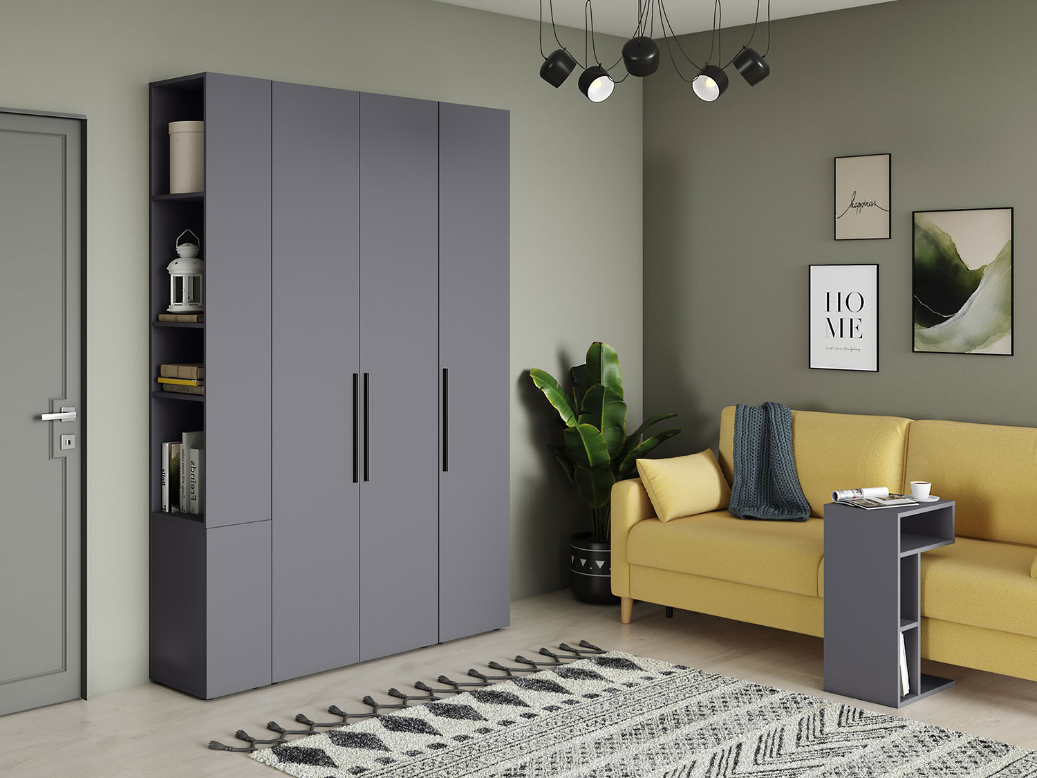 Шкаф для одежды Эйр 13.340, серый графит купить в Москве