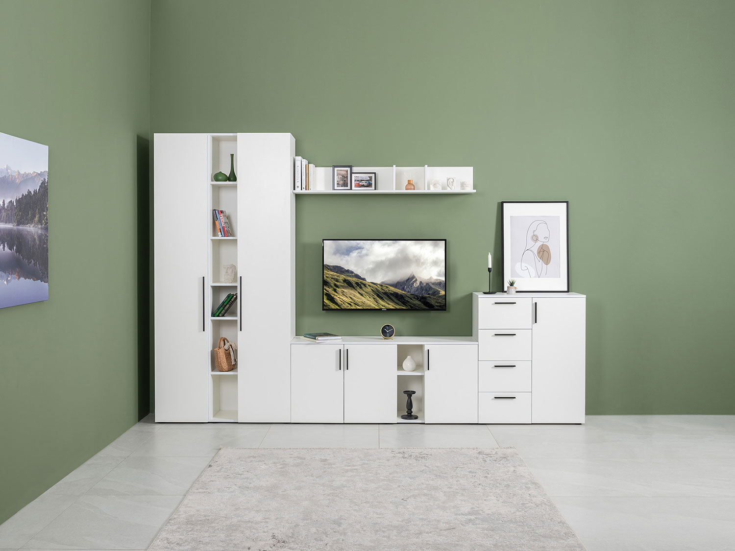 Шкаф-пенал Эйр 16.324.01, белый шагрень купить в Москве