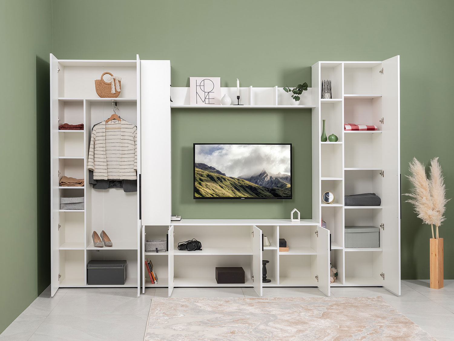 Гостиная Эйр Комплект 1, белый шагрень купить в Москве