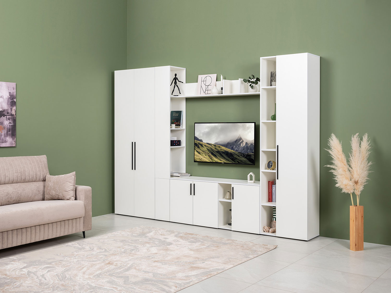 Гостиная Эйр Комплект 1, белый шагрень купить в Москве