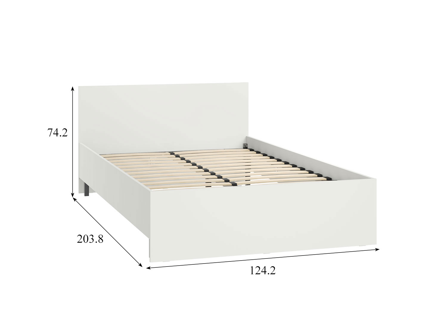Кровать Эйр 11.46.01 с ортопедическим основанием (1200), белый шагрень купить в Москве