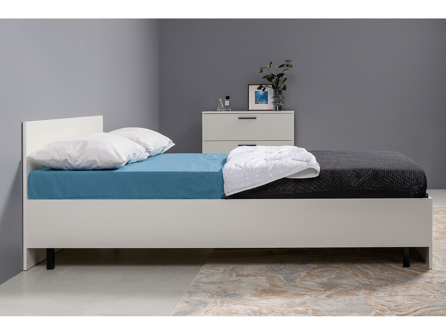 Кровать Эйр 11.46.01 с ортопедическим основанием (1200), белый шагрень купить в Москве