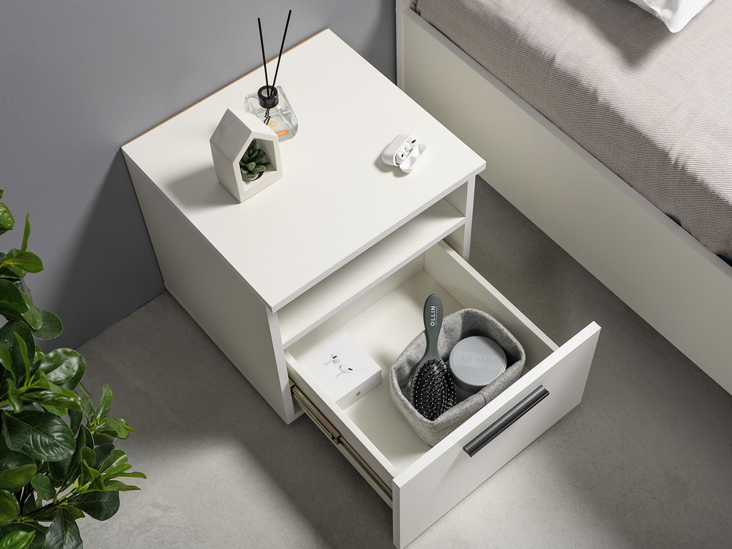 Тумба прикроватная Эйр 16.12, белый шагрень купить в Москве