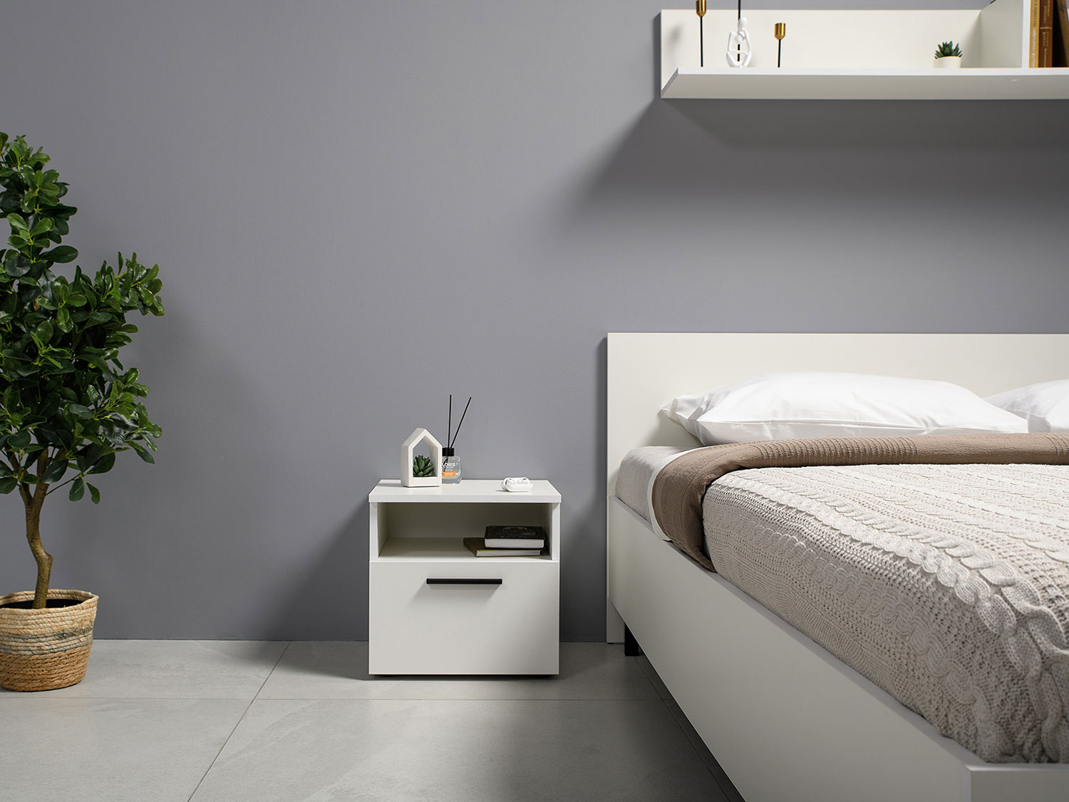 Тумба прикроватная Эйр 16.12, белый шагрень купить в Москве