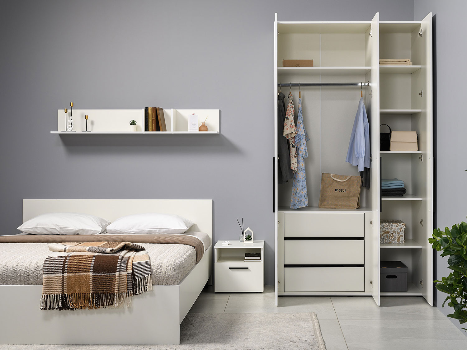 Шкаф комбинированный Эйр 13.182, белый шагрень купить в Москве