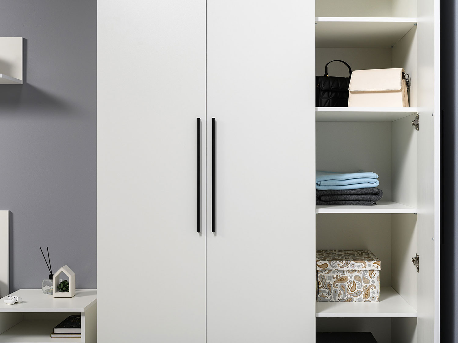 Шкаф комбинированный Эйр 13.182, белый шагрень купить в Москве