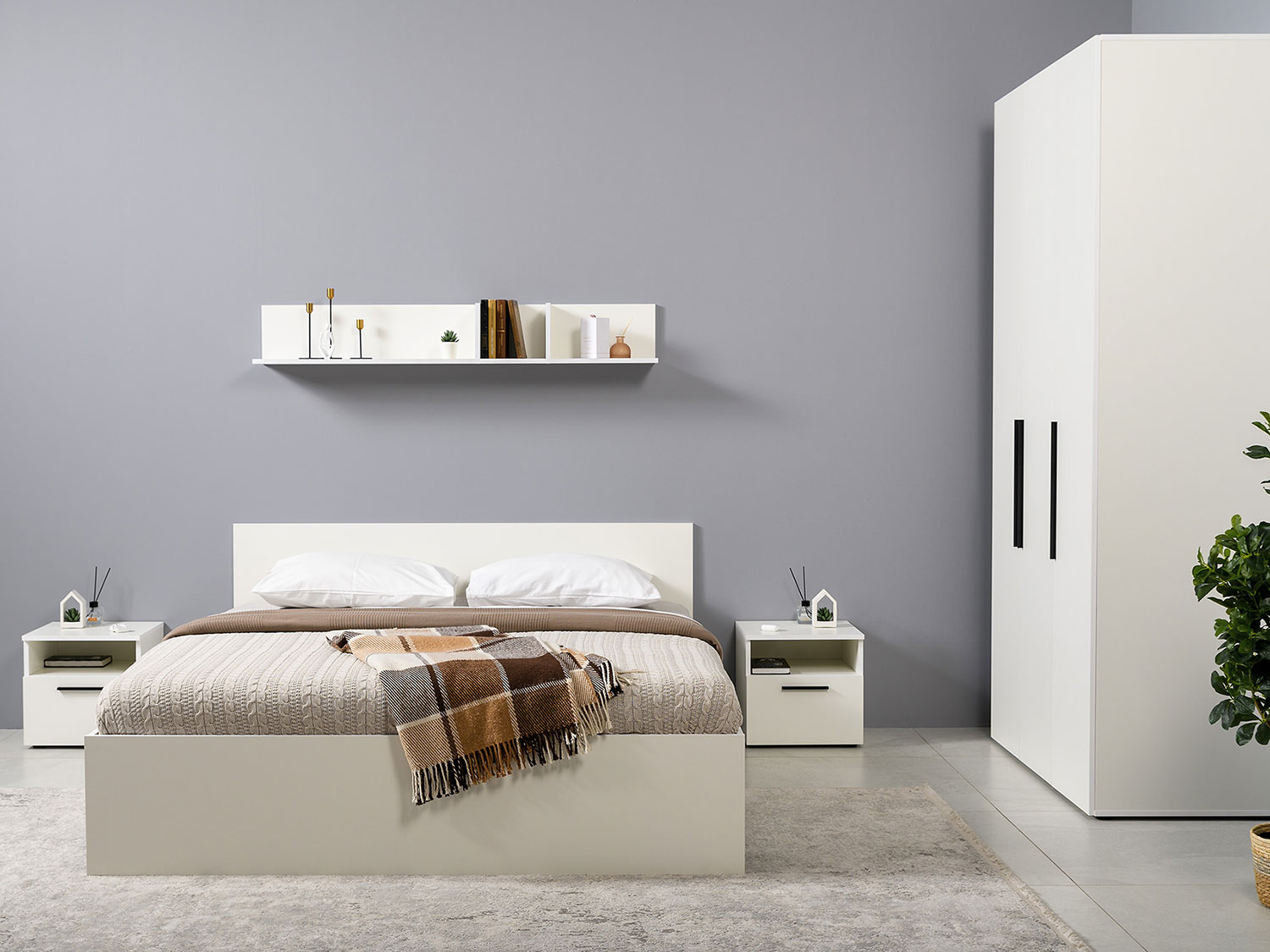 Спальня Эйр Комплект 1, белый шагрень купить в Москве