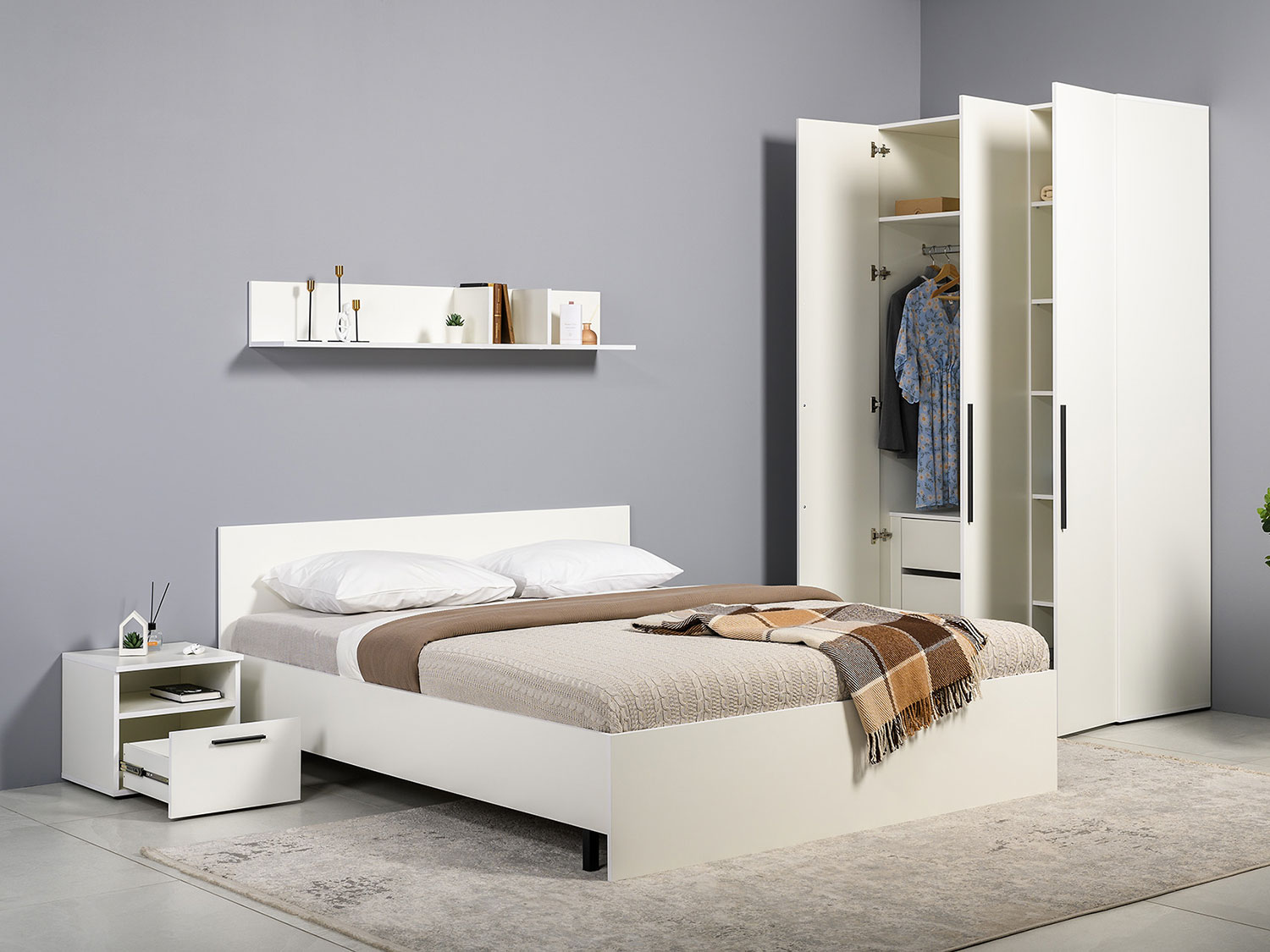 Спальня Эйр Комплект 1, белый шагрень купить в Москве