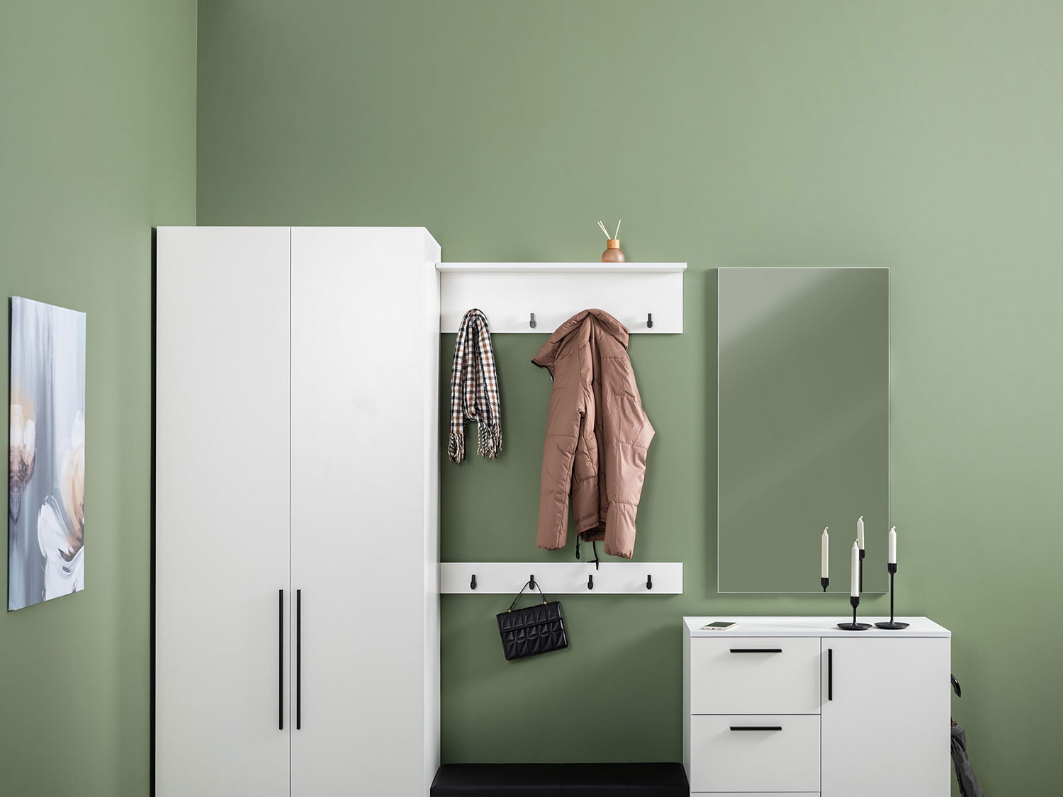 Вешалка Эйр 16.551.01, белый шагрень купить в Москве