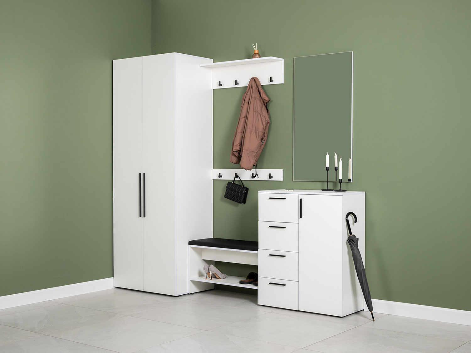 Вешалка Эйр 16.551.01, белый шагрень купить в Москве