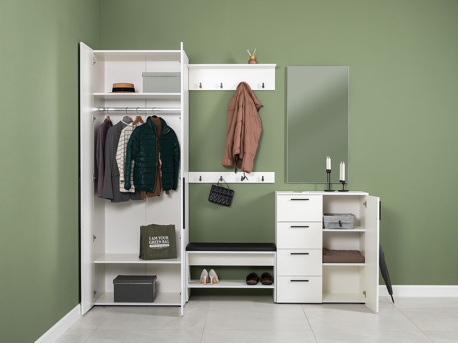 Тумба для обуви Эйр 16.130, белый шагрень купить в Москве