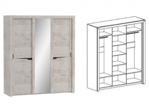Шкаф 3 дв. с раздвижными дверями Соренто