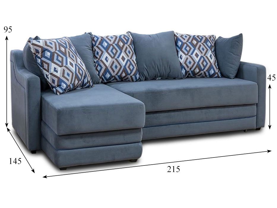 Угловой диван Йорк, 195х140, еврокнижка, независимые пружины купить в Москве