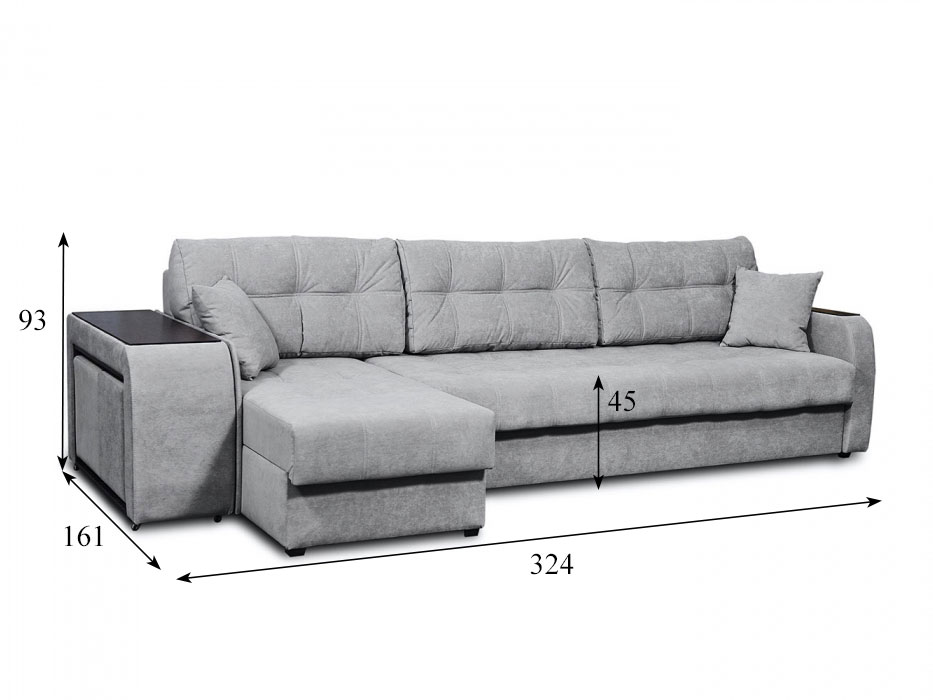 Угловой диван Трио Лонг, 272х156, пантограф, независимые пружины купить в Москве