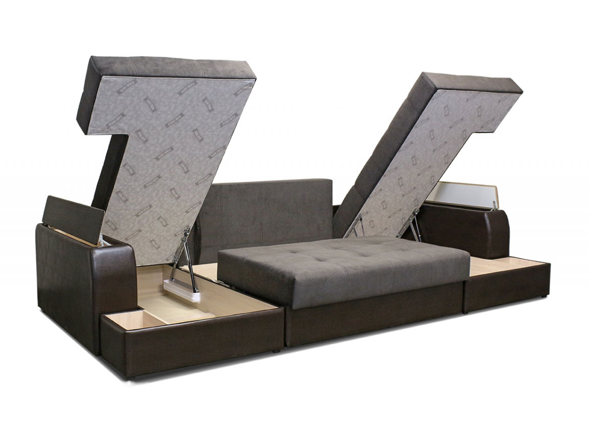 Угловой диван Оскар 2 с двумя оттоманками, 285х170, пантограф, независимые пружины купить в Москве